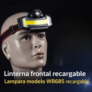 Lámpara Frontal Recargable con Sensor de Movimiento WB685 para Trabajo y Camping. Venta por mayoreo 11722