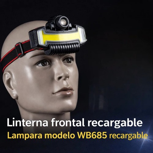 Lámpara Frontal Recargable con Sensor de Movimiento WB685 para Trabajo y Camping. Venta por mayoreo 11722