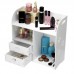 Organizador de maquillaje blanco con cajones y compartimentos, diseño floral y corazones, ideal para tocador, venta al por mayor 11908
