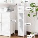Gabinete organizador delgado para baño o cocina, mueble estrecho de MDF color blanco con puerta y compartimiento superior, venta al por mayor 11912