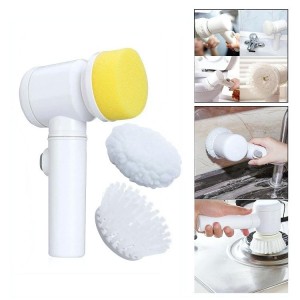 Cepillo eléctrico portátil para limpieza profunda en cocina, baño, azulejos, grifos y más. Incluye 3 cabezales intercambiables: esponja suave, cepillo de cerdas y almohadilla para diferentes superficies. VENTA AL POR MAYOR  12-S0022