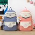 Set de mochilas escolares 5 en 1 para niña o adolescente con diseño de conejo, incluye mochila, bolsa, lonchera, lapicera y pouch, modelo 12685-5, venta por mayoreo