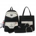 Set de mochilas escolares 5 en 1 para niña o adolescente con diseño de conejo, incluye mochila, bolsa, lonchera, lapicera y pouch, modelo 12685-5, venta por mayoreo