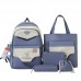 Set de mochilas escolares 5 en 1 para niña o adolescente con diseño de conejo, incluye mochila, bolsa, lonchera, lapicera y pouch, modelo 12685-5, venta por mayoreo