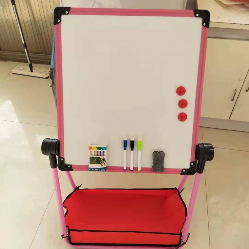 Pizarra de dibujo para niños, soporte magnético para el hogar, tablero de dibujo de doble cara, tablero de escritura, pizarra pequeña plegable con elevación 882834