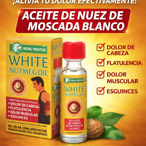 Aceite de nuez blanca Royal Prestige de 21 ml, presentación práctica en frasco. Alivia dolor de cabeza, muscular, esguinces. Venta por mayoreo 14191