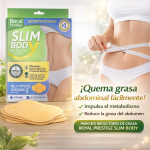 Slim Body Belly Patches con diseño herbal, 5 piezas de 13.5x10.5 cm para zona abdominal, prácticos y transpirables. Venta por mayoreo 14196