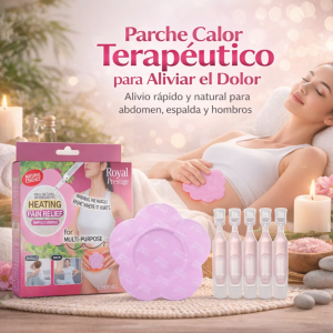 Parche térmico Heating Pain Relief Royal Prestige, 5 piezas de 13 cm para alivio muscular multipropósito, práctico y de uso tópico. Venta por mayoreo 14199