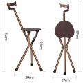 Bastón con Asiento Plegable de 3 Patas, Color Bronce Antiguo por Mayoreo – Código 14967-1