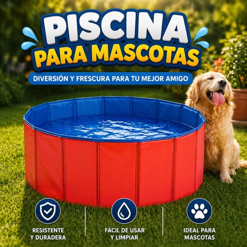 Bañera Plegable para Mascotas – Piscina Portátil para Perros Antideslizante de 80cm*30cm