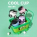 Vaso infantil con diseño de carrito, capacidad de 550ml, incluye popote y tapa, 4 colores surtidos. Ideal para niños 1535