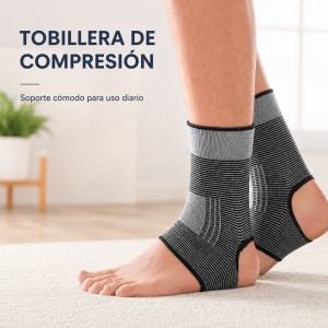 Tobillera elástica deportiva con ajuste cómodo y diseño transpirable para uso diario. Venta por mayoreo