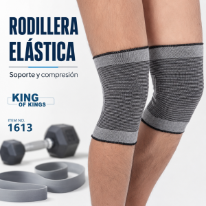 Par de rodilleras elásticas tipo manga, ideal para soporte y compresión durante actividad diaria o deportiva. Modelo 1613. Venta por mayoreo
