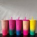 Vaso liso de 1 litro con textura y popote reutilizable, colores variados y difuminados, ideal para bebidas frías o calientes. Venta por mayoreo. 1646
