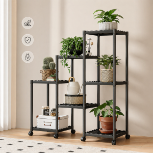 Estante para plantas de 7 niveles ideal para decorar hogar o jardín. Diseño moderno y funcional. Venta por mayoreo