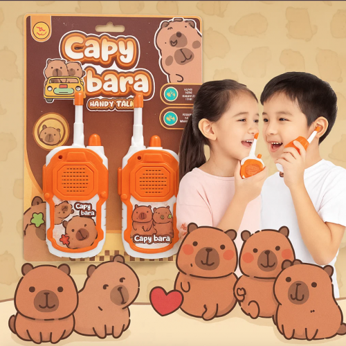 Walkie Talkies infantiles de Capibara, radio de juguete con diseño capibara, modelo 168-7, comunicación divertida para niños – paquete de 2 piezas. Venta por mayoreo