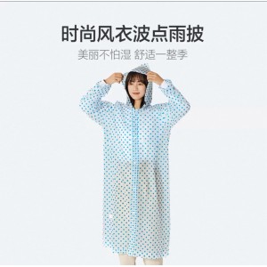 Impermeable EVA para lluvias de una pieza con estampado de lunares para adulto mayoreo 1692602