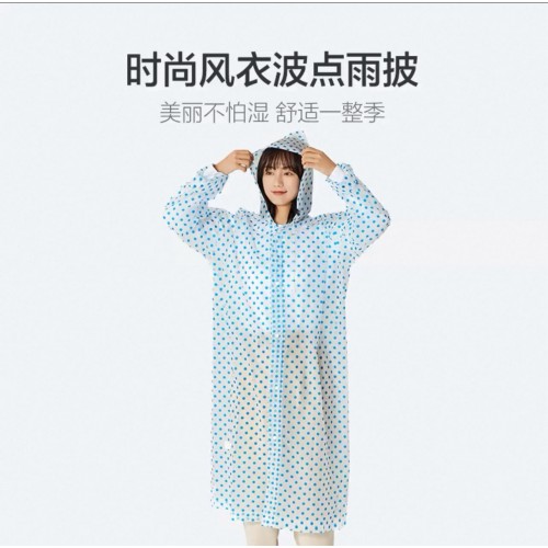 Impermeable EVA para lluvias de una pieza con estampado de lunares para adulto mayoreo 1692602