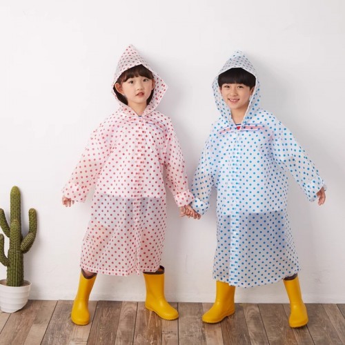 Impermeable de cuerpo completo EVA con diseño de lunares para niños mayoreo 1692603