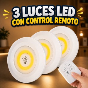 Juego de 3 Luces LED con Control Remoto por mayoreo
