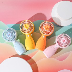 Mini ventilador portátil recargable usb con diseño colorido y base estable, ideal para escritorio, bolso o viaje, mayoreo 17266-2