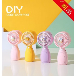 Mini ventilador portátil recargable usb con diseños animados, silencioso y compacto, ideal para escritorio o bolso, venta por mayoreo 17266-3