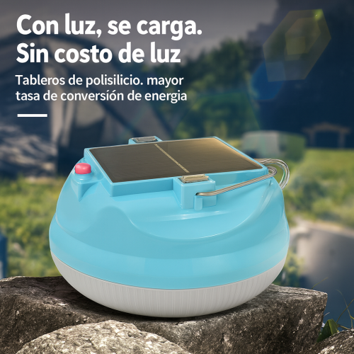 Lámpara solar portátil con gancho metálico y luz LED de alto brillo. Recargable mediante energía solar, perfecta para camping, exteriores, emergencias o cortes de luz mayoreo  17282-11