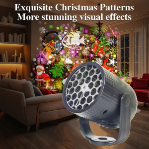 Proyector navideño con luces y 100 dibujos decorativos, ideal para ambientar espacios durante la temporada de Navidad. Venta por mayoreo