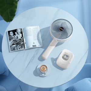 Ventilador portátil recargable de mano con base desmontable y 3 velocidades, Ideal para oficina, hogar o viajes, Mayoreo 17327-3