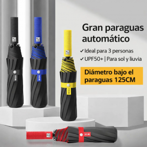 Paraguas mini jumbo doble acción con tela tipo goma, 10 varillas reforzadas flexibles y filtro. Resistente y compacto. Venta por mayoreo modelo 1755-4