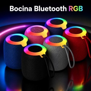 Bocina Bluetooth Portátil con Luz RGB y Correa por Mayoreo