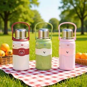 Termo de 1000 ml con Asa, Tapa Tipo Taza y Colores Surtidos por Mayoreo