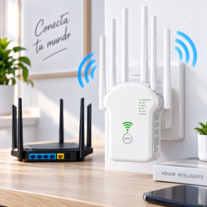 Repetidor de red inalámbrica de 300 Mbps, ideal para ampliar la señal WiFi en casa u oficina. Venta por mayoreo