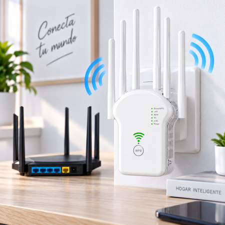 Repetidor de red inalámbrica de 300 Mbps, ideal para ampliar la señal WiFi en casa u oficina. Venta por mayoreo
