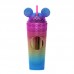 Vaso de colores degradados con popote y tapa de mickey mouse de 720ml 1824