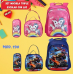 Set mochila escolar premium con luz, incluye mochila, lonchera y lapicera. Diseños infantiles llamativos variados, Venta por mayoreo. Mod. 190