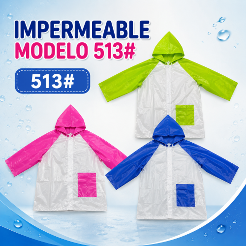 Impermeable transparente con capucha y detalles de color. Ideal para días de lluvia. Venta por mayoreo Impermeable transparente con capucha y detalles de color. Ideal para días de lluvia. Venta por mayoreo
