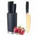 Juego de cuchillos dorados con base negra, acero inoxidable, mango ergonómico. Ideal para cocina elegante o regalo. Venta al por mayor 2007