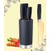 Juego de cuchillos dorados con base negra, acero inoxidable, mango ergonómico. Ideal para cocina elegante o regalo. Venta al por mayor 2007