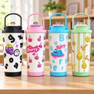 Vaso Térmico para Café de 500 ml con Tapa y Diseños Estampados Surtidos por Mayoreo