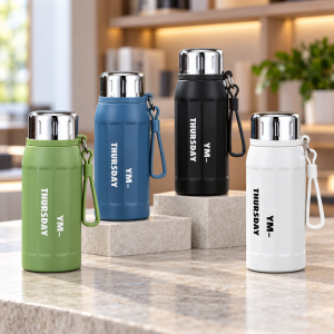 Termo Portátil de 500 ml con Cordón y Colores Surtidos por Mayoreo