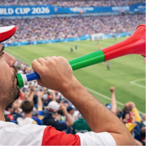 Trompeta de fiesta extensible de 3 secciones, ideal para animar partidos, eventos deportivos y celebraciones de la Copa del Mundo 2026. Venta por mayoreo 2159-7