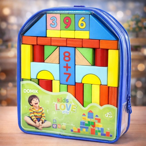 Set de Bloques Didácticos Infantiles de Madera con Estuche – Venta por Mayoreo 2188B-16