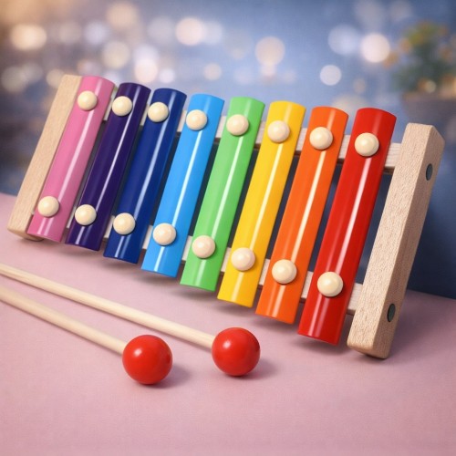 Xilófono Infantil de Madera con Barras de Colores – Venta por Mayoreo 2188B-27