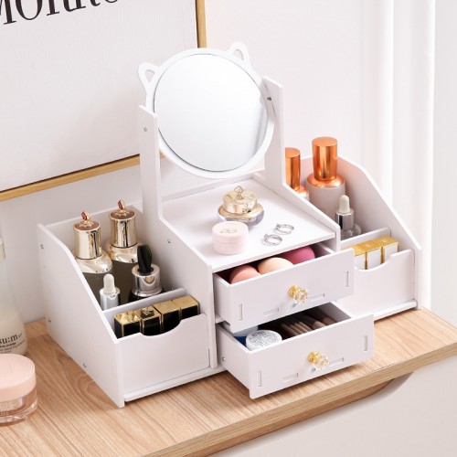 Espejo con organizador de maquillaje y joyero 33*40*20cm al por mayor