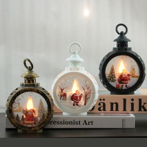 Lámpara decorativa navideña con luz LED cálida y diseño de Papá Noel. Ideal para colgar o colocar sobre mesas, repisas o ventanas. 8.5 cm*12cm Venta al por mayor 2230-10