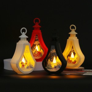 Lámpara decorativa navideña con luz LED cálida. Ideal para colgar o colocar sobre mesas. Diseño clásico en varios colores, 9.5 × 15 cm. Venta al por mayor 2230-12