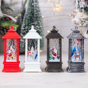 Lámpara decorativa navideña con luz LED cálida y diseños de Papá Noel, renos y muñeco de nieve.13×5.5 cm, ideal para el hogar o regalos. Venta al por mayor 2230-9