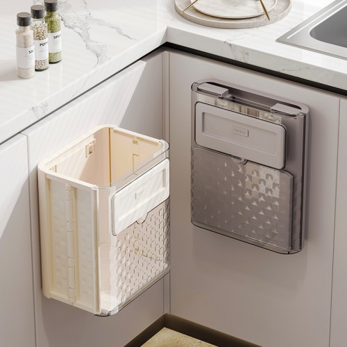 Bote de basura plegable para cocina, diseño compacto y colgable, venta por mayoreo 2445