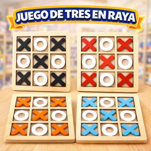 Juego de Tres en Raya de Madera Didáctico por Mayoreo 24759-1